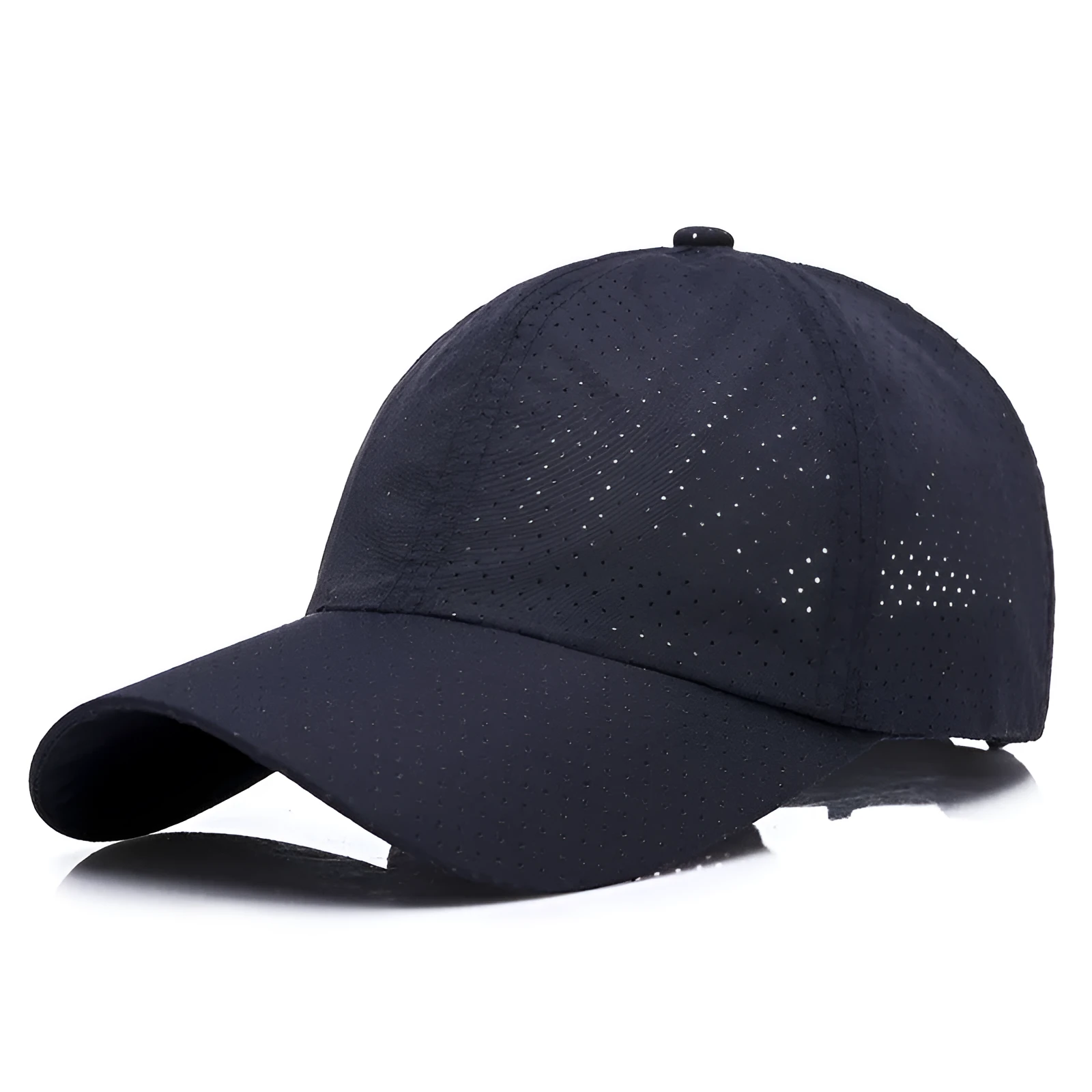 Adjustable wide brim satin baseball cap in dark grey – Korean style breathable summer sun hat
