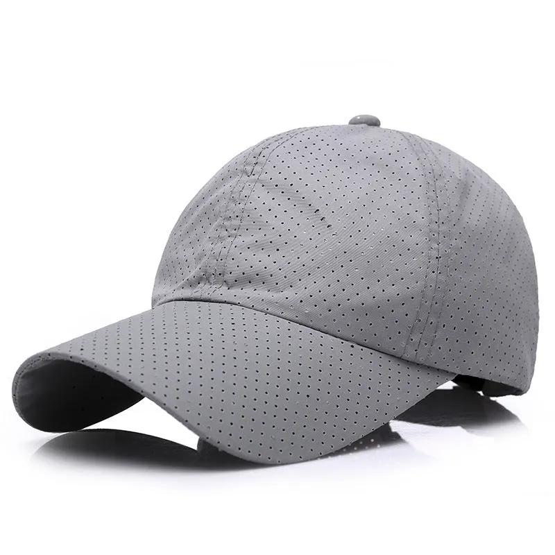 Adjustable wide brim satin baseball cap in dark grey – Korean style breathable summer sun hat