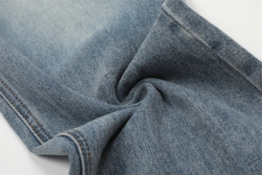 Blue denim jeans for men, mid waist, cotton fabric, casual leisure wear, sizes S to XXL