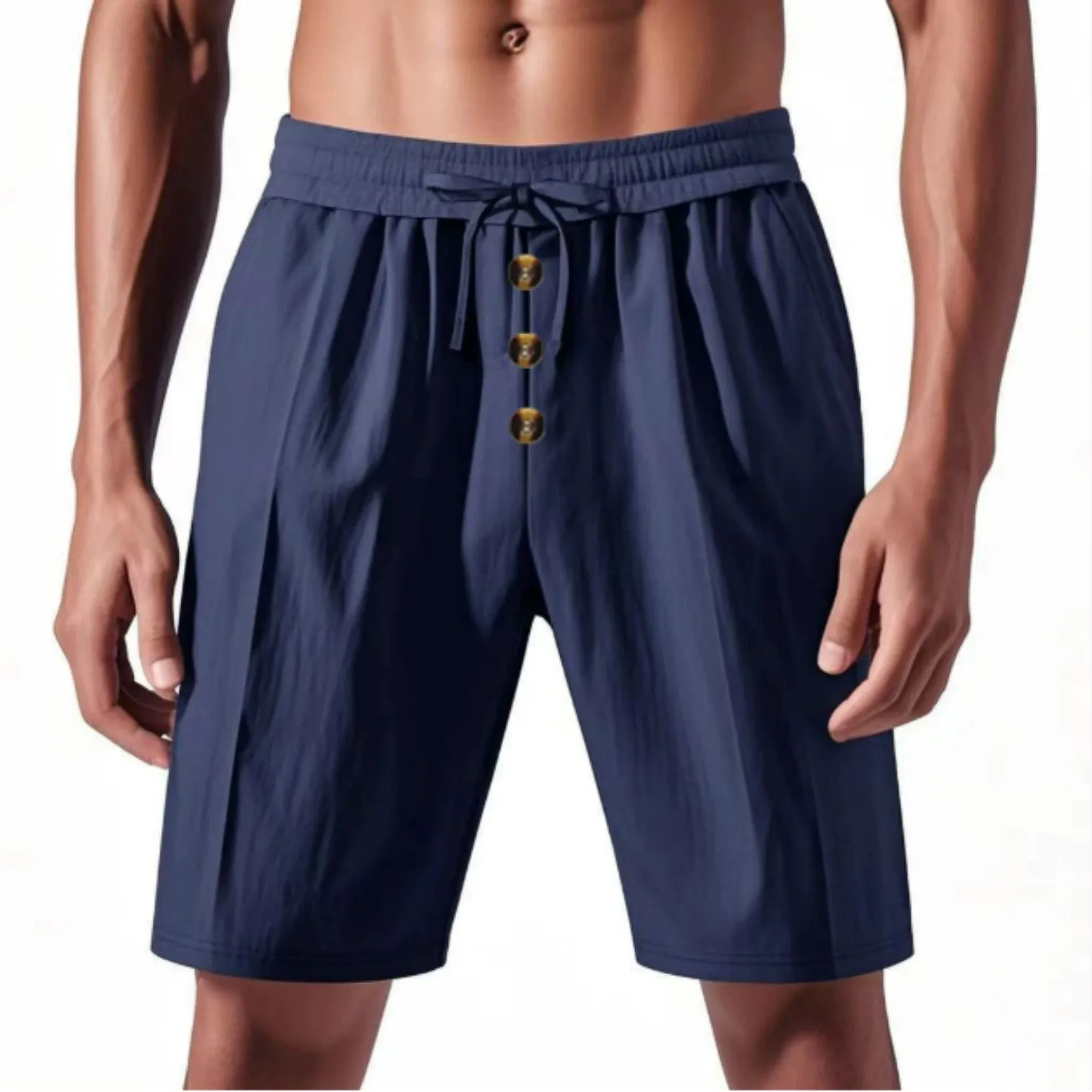 Men's loose fit polyester summer beach casual shorts in multiple colours with elastic waistband