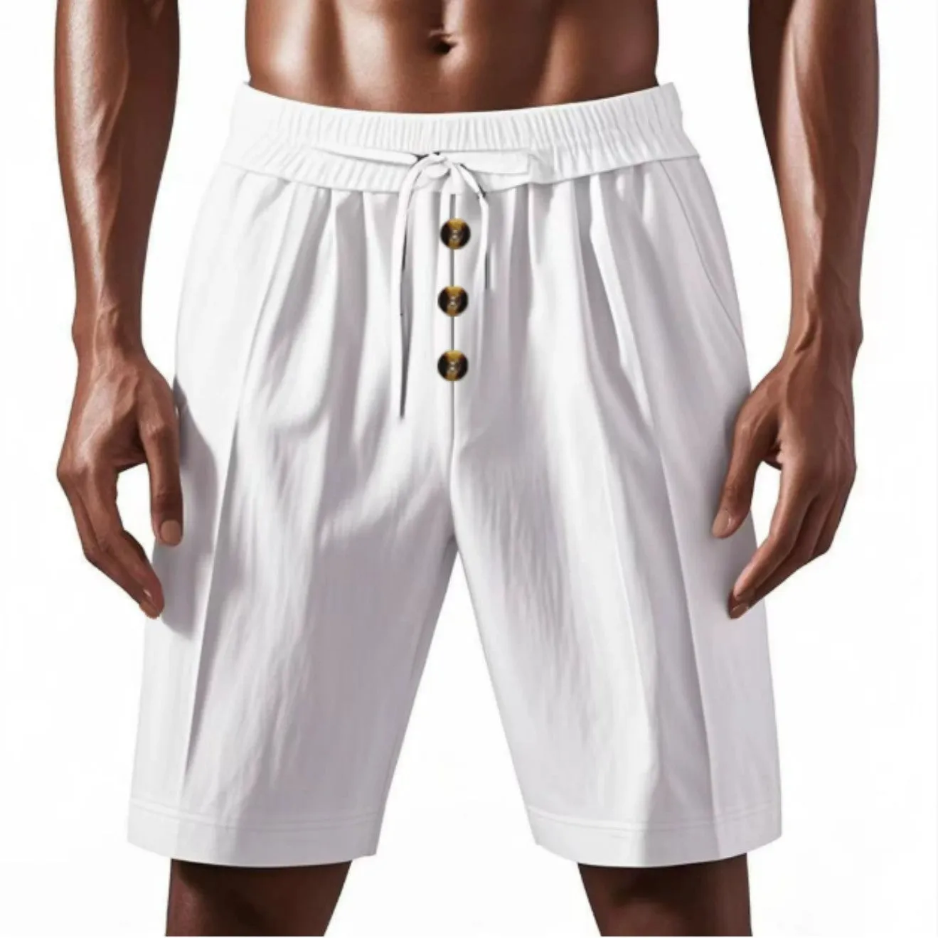 Men's loose fit polyester summer beach casual shorts in multiple colours with elastic waistband