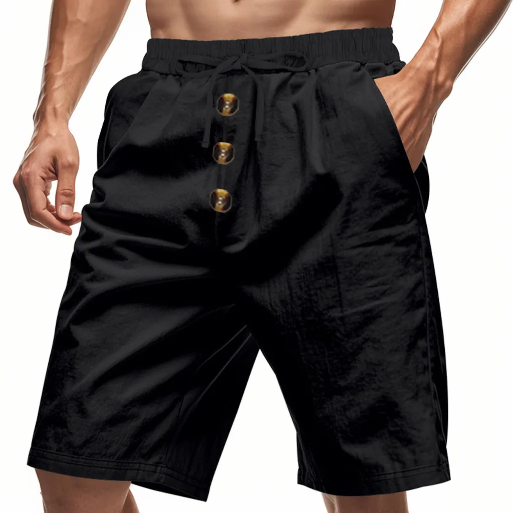 Men's loose fit polyester summer beach casual shorts in multiple colours with elastic waistband