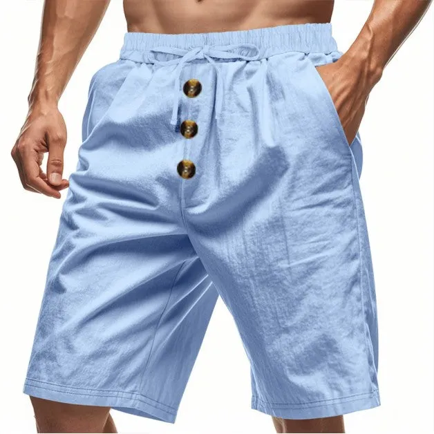 Men's loose fit polyester summer beach casual shorts in multiple colours with elastic waistband