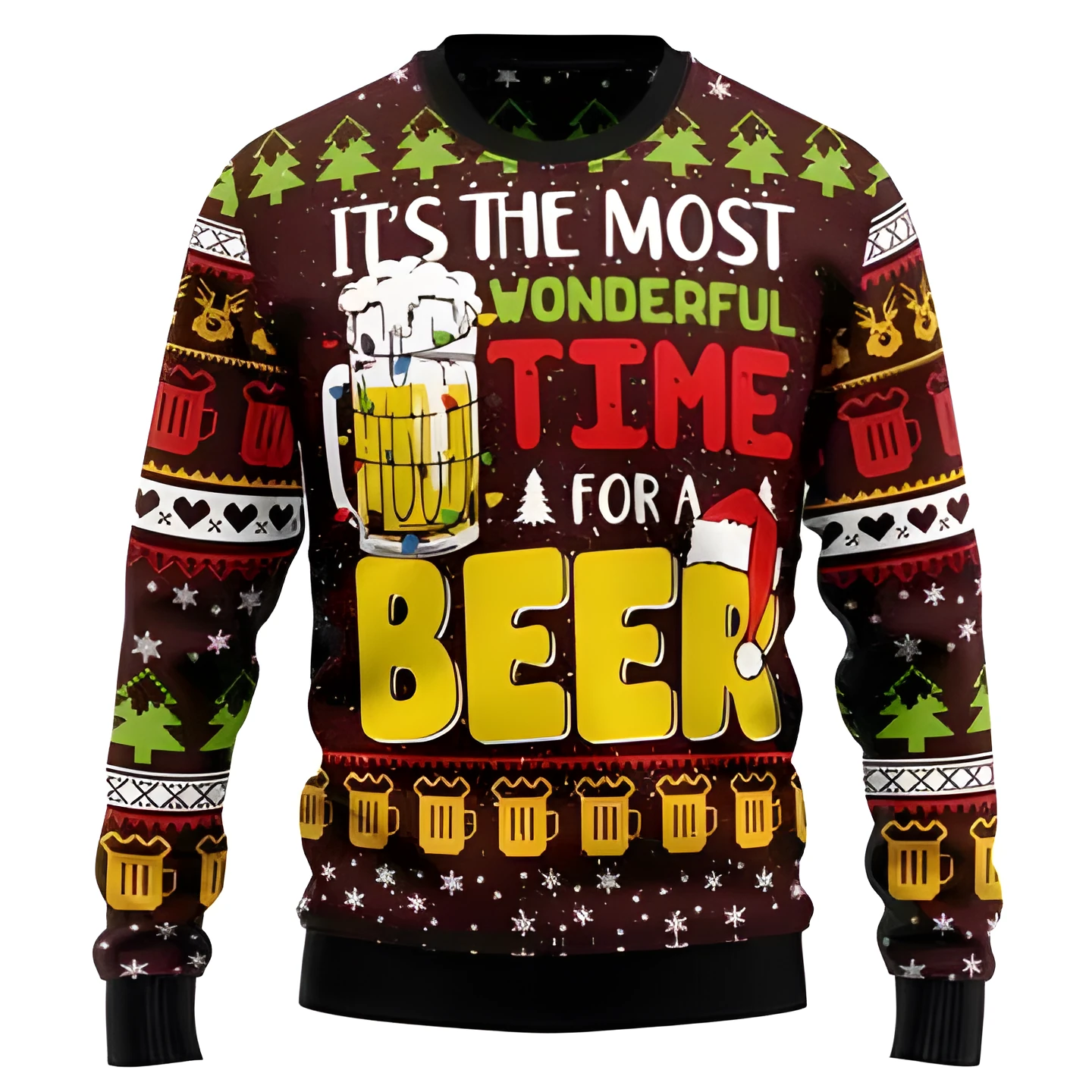 Men's loose fit long sleeve round neck sweatshirt with printed design, available in S-6XL
