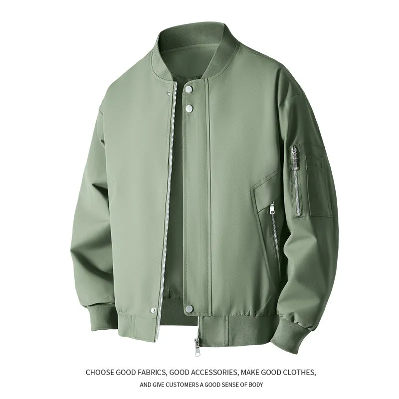 Oversized Jacket Loose Fit Polyester Fibre Drawstring Sleeves Coat for Daily Wear Youth Black Apricot Army Green Sizes L to 9XL British Style Versatile American Fashion Trend Handsome