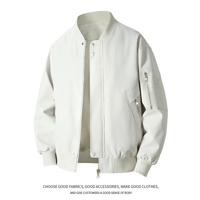 Oversized Jacket Loose Fit Polyester Fibre Drawstring Sleeves Coat for Daily Wear Youth Black Apricot Army Green Sizes L to 9XL British Style Versatile American Fashion Trend Handsome