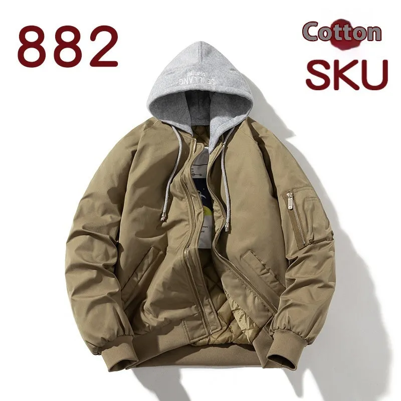 Men's large size pilot jacket in chemical fibre blend fabric with polyester lining and embedded line pockets