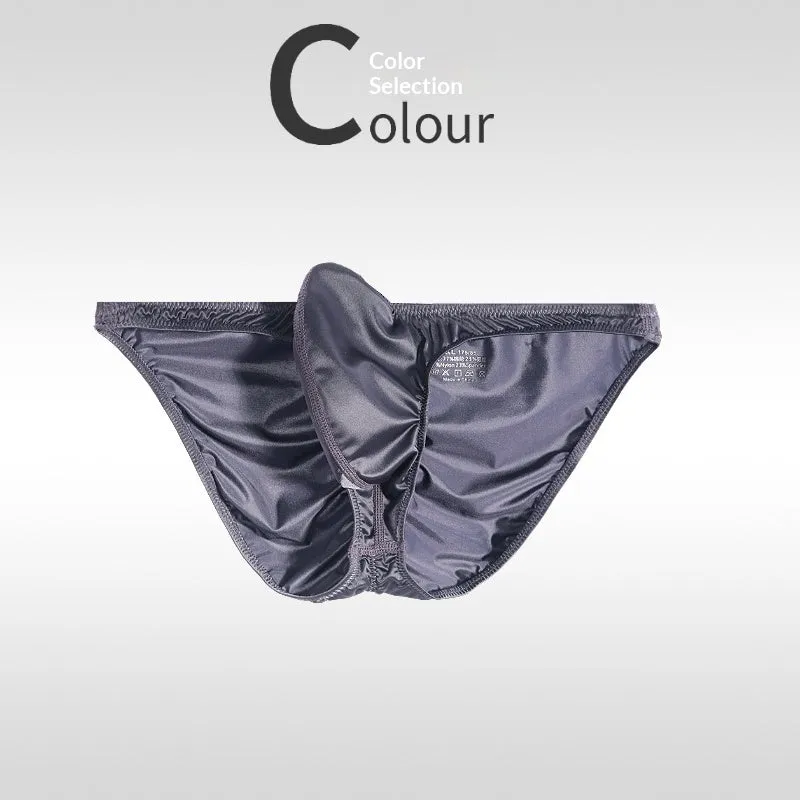 Narrow-sided low waist men's briefs in black with stretch nylon and elastane crotch panel
