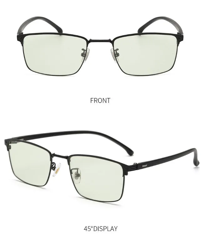 Flat without degree anti-blue glasses with black PC metal frame 20g