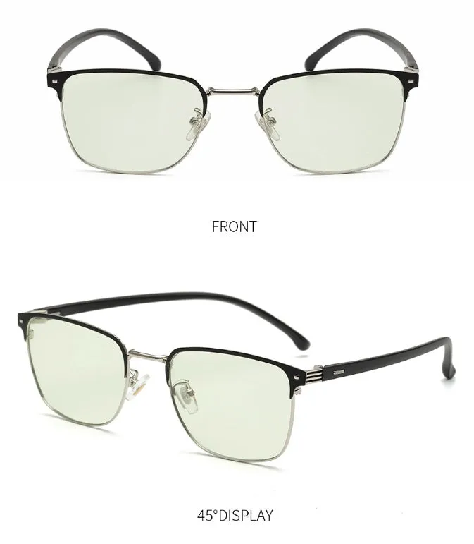 Flat without degree anti-blue glasses with black PC metal frame 20g