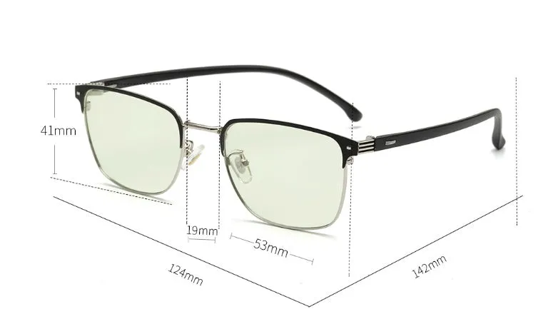 Flat without degree anti-blue glasses with black PC metal frame 20g