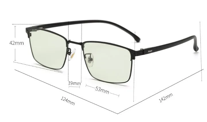 Flat without degree anti-blue glasses with black PC metal frame 20g