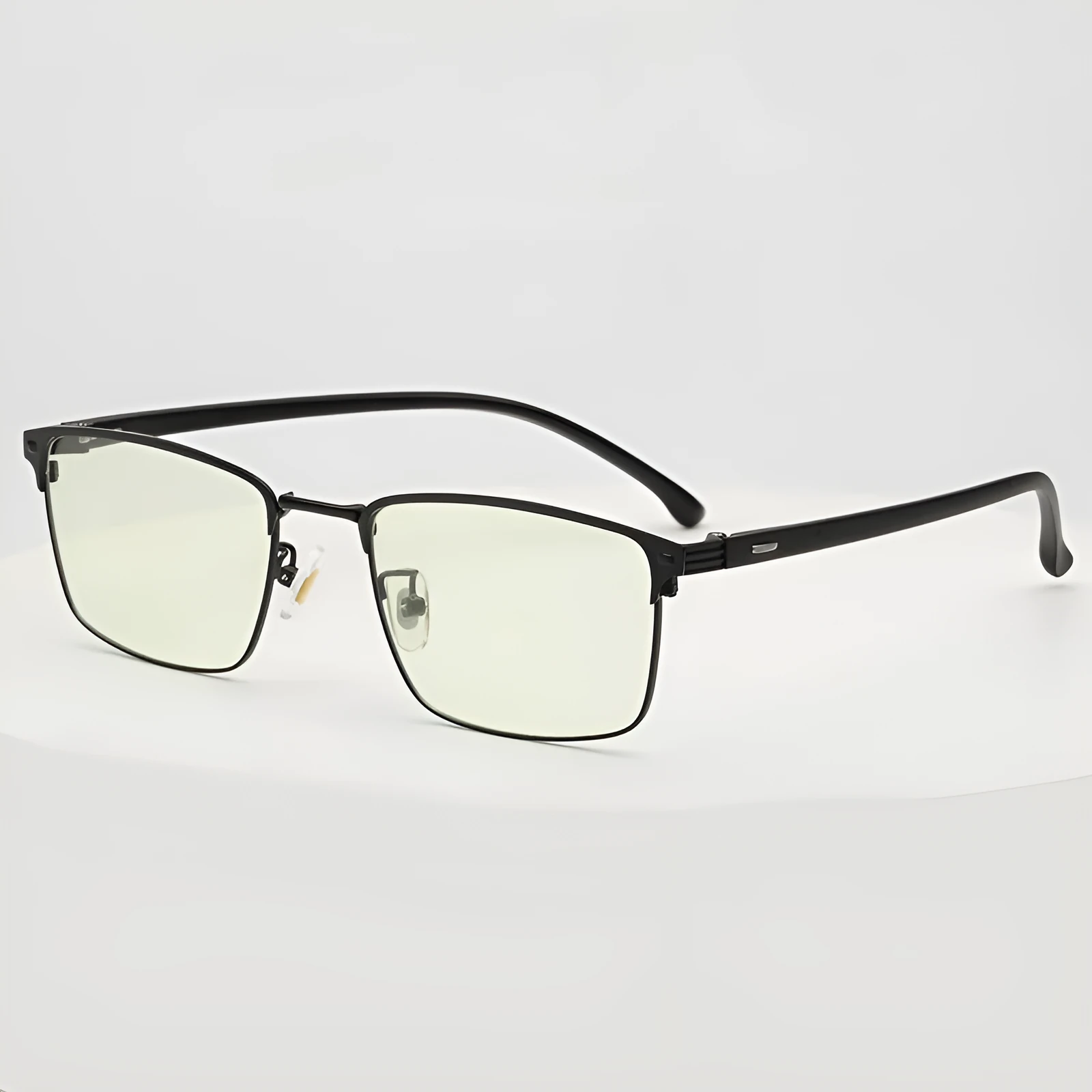 Flat without degree anti-blue glasses with black PC metal frame 20g