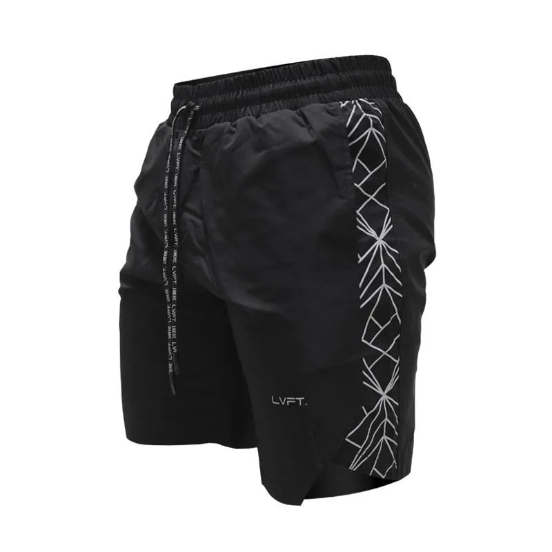 Men's black straight-leg polyester fitness training running pants for gym or jogging