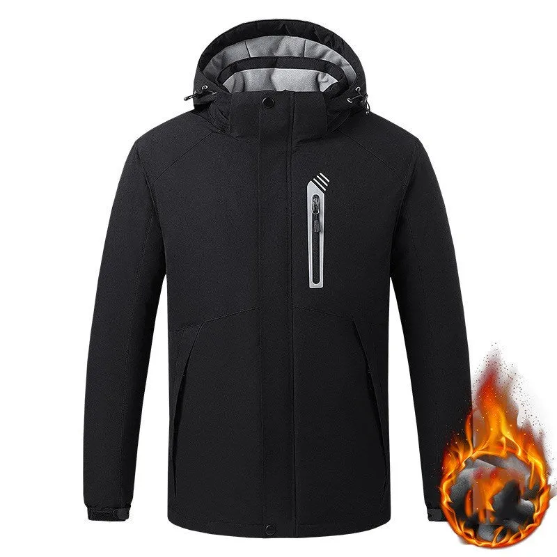 Smart thermostat heated jacket with USB power bank in Army Green, 90% nylon spandex shell and polyester lining