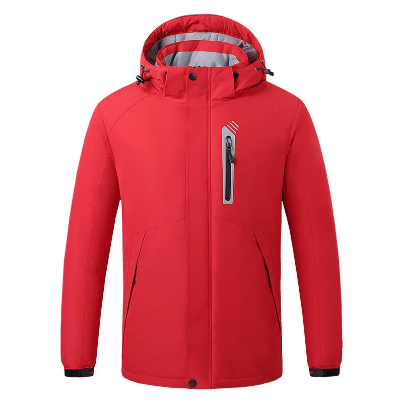 Smart thermostat heated jacket with USB power bank in Army Green, 90% nylon spandex shell and polyester lining