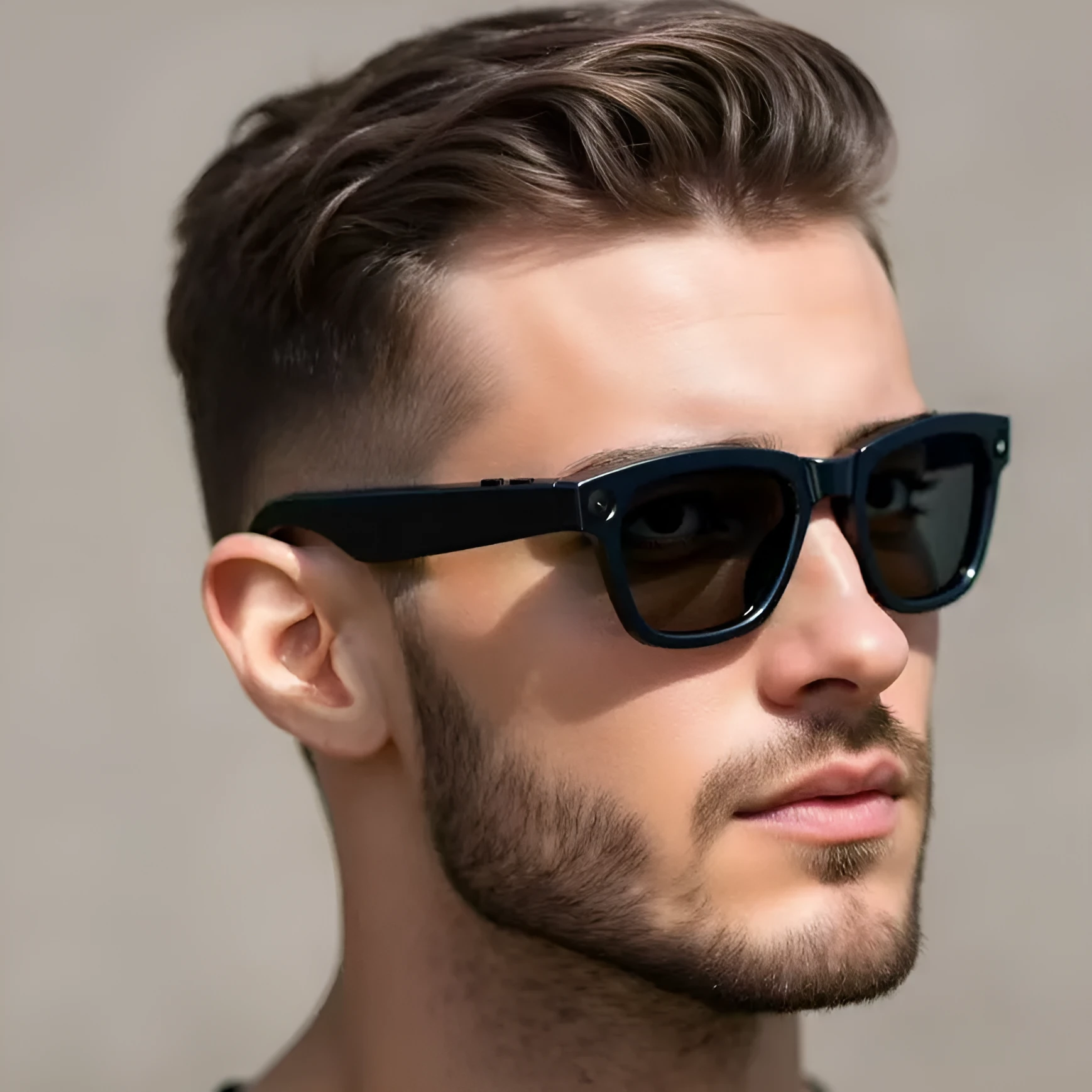 AI translation video glasses with head-mounted design featuring HD camera for real-time language interpretation
