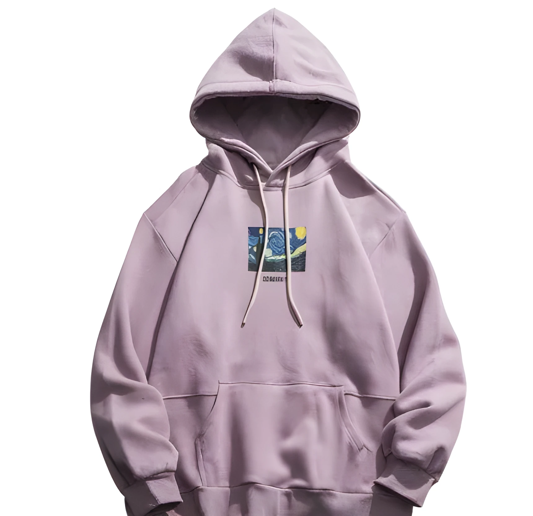 Men's fashion city pullover hoodie in pink with relaxed fit, available in sizes M, L, XL