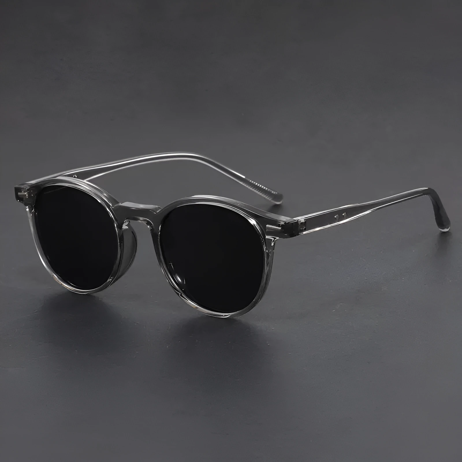Ultra-light round frame retro sunglasses with polarised lenses in five colour options