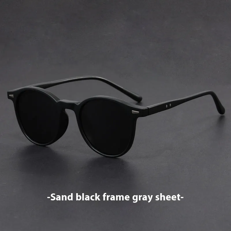 Ultra-light round frame retro sunglasses with polarised lenses in five colour options