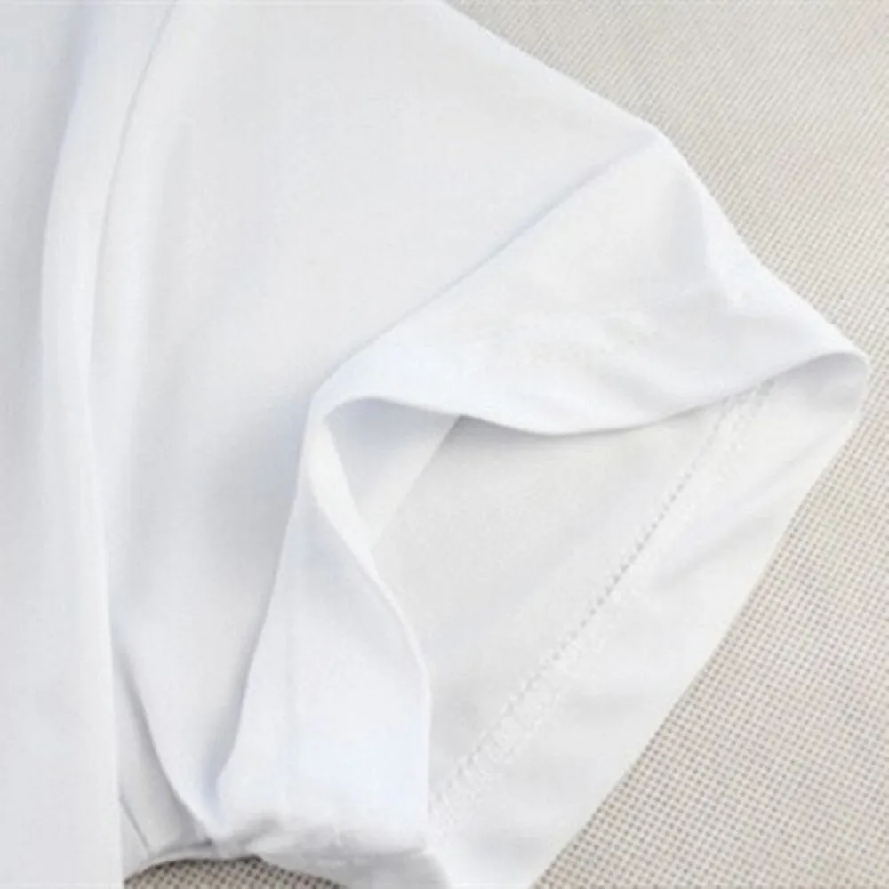 Loose fit round neck short sleeve T-shirt in black and white, front view