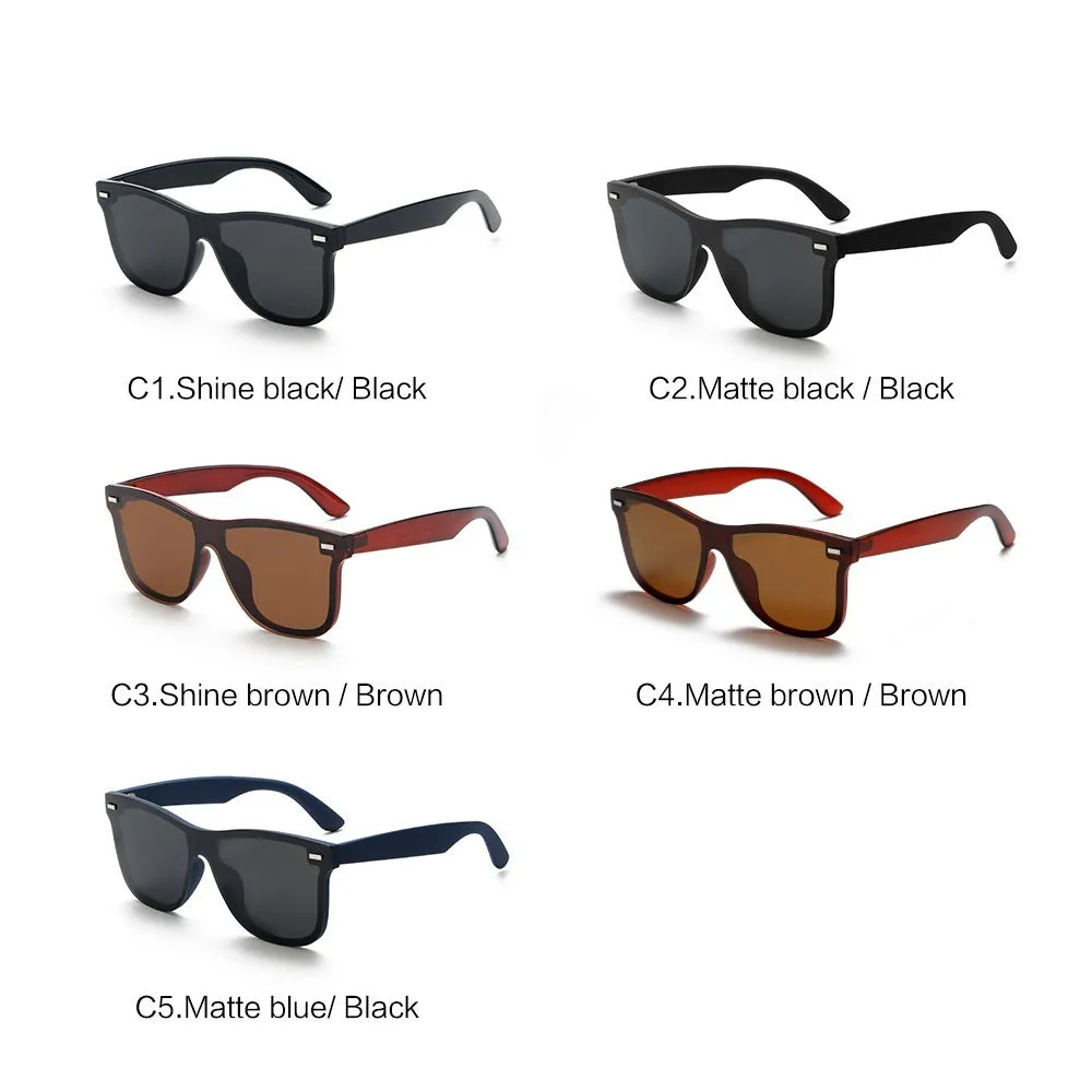 Polarised sun-resistant sunglasses with sand black frame and gray lenses for driving and outdoor use