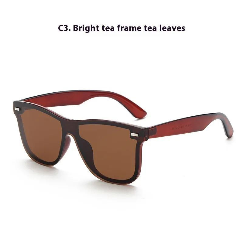 Polarised sun-resistant sunglasses with sand black frame and gray lenses for driving and outdoor use