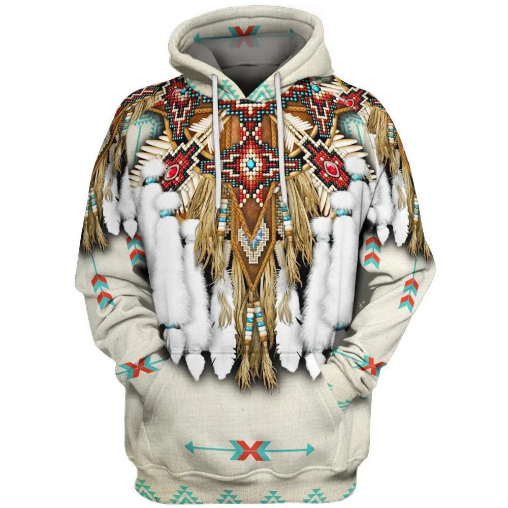 Men's hooded sweatshirt with digital 3D print in polyester fibre, loose fit, available in multiple colours and sizes