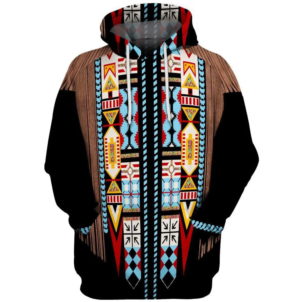 Men's hooded sweatshirt with digital 3D print in polyester fibre, loose fit, available in multiple colours and sizes