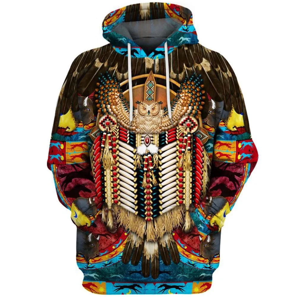 Men's hooded sweatshirt with digital 3D print in polyester fibre, loose fit, available in multiple colours and sizes