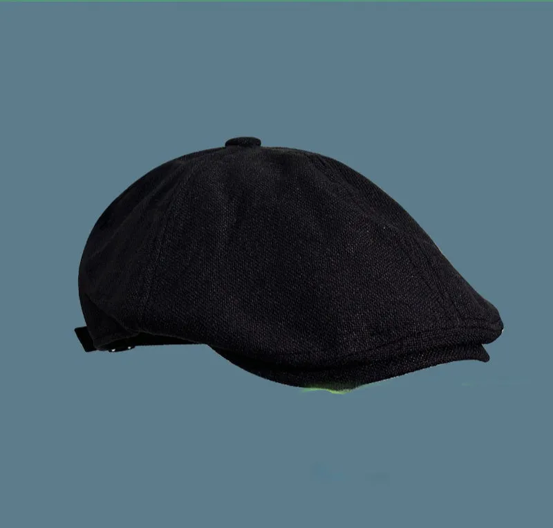 Cotton polyester painter's cap with flat top and adjustable fit in khaki colour