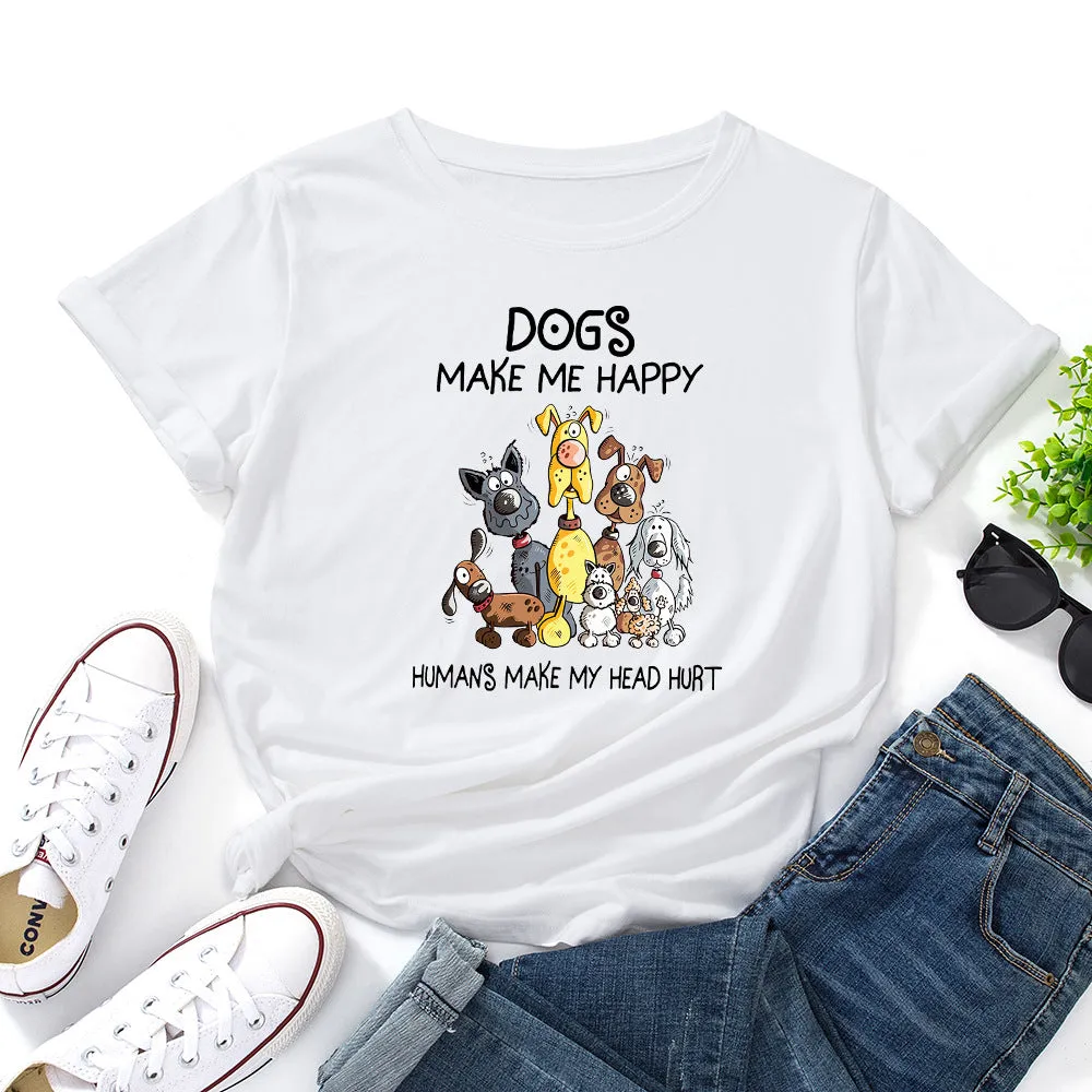 Unisex loose-fit cotton milk shred letter print short sleeve T-shirt in black front view