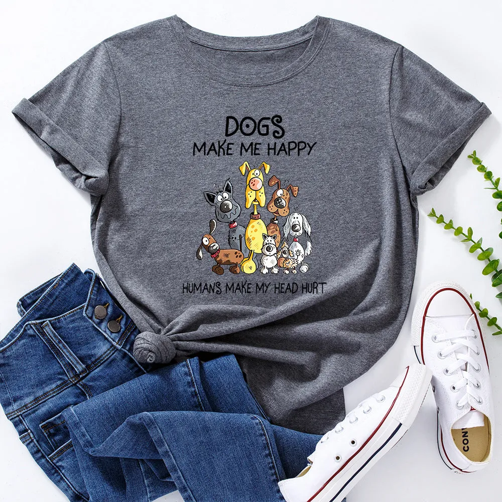Unisex loose-fit cotton milk shred letter print short sleeve T-shirt in black front view