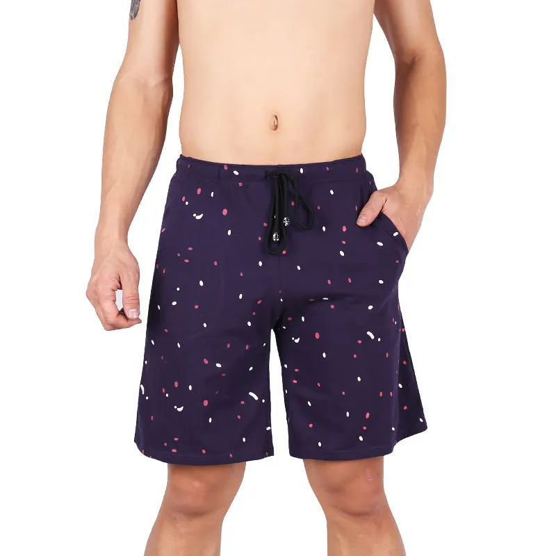 Cotton seamless men's underwear boxer shorts with dot pattern in blue, dark blue, green, red, white, black stars
