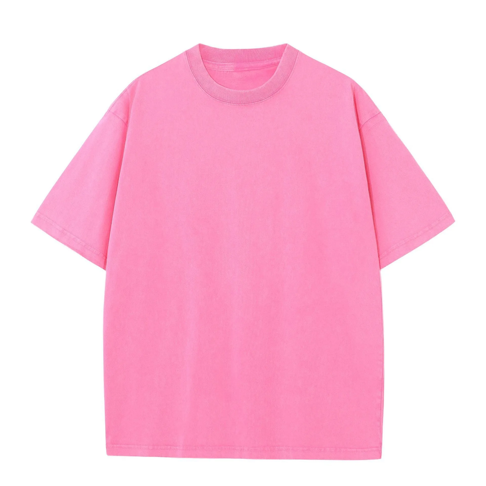 Men's pure cotton short sleeve round neck loose t-shirt in khaki colour