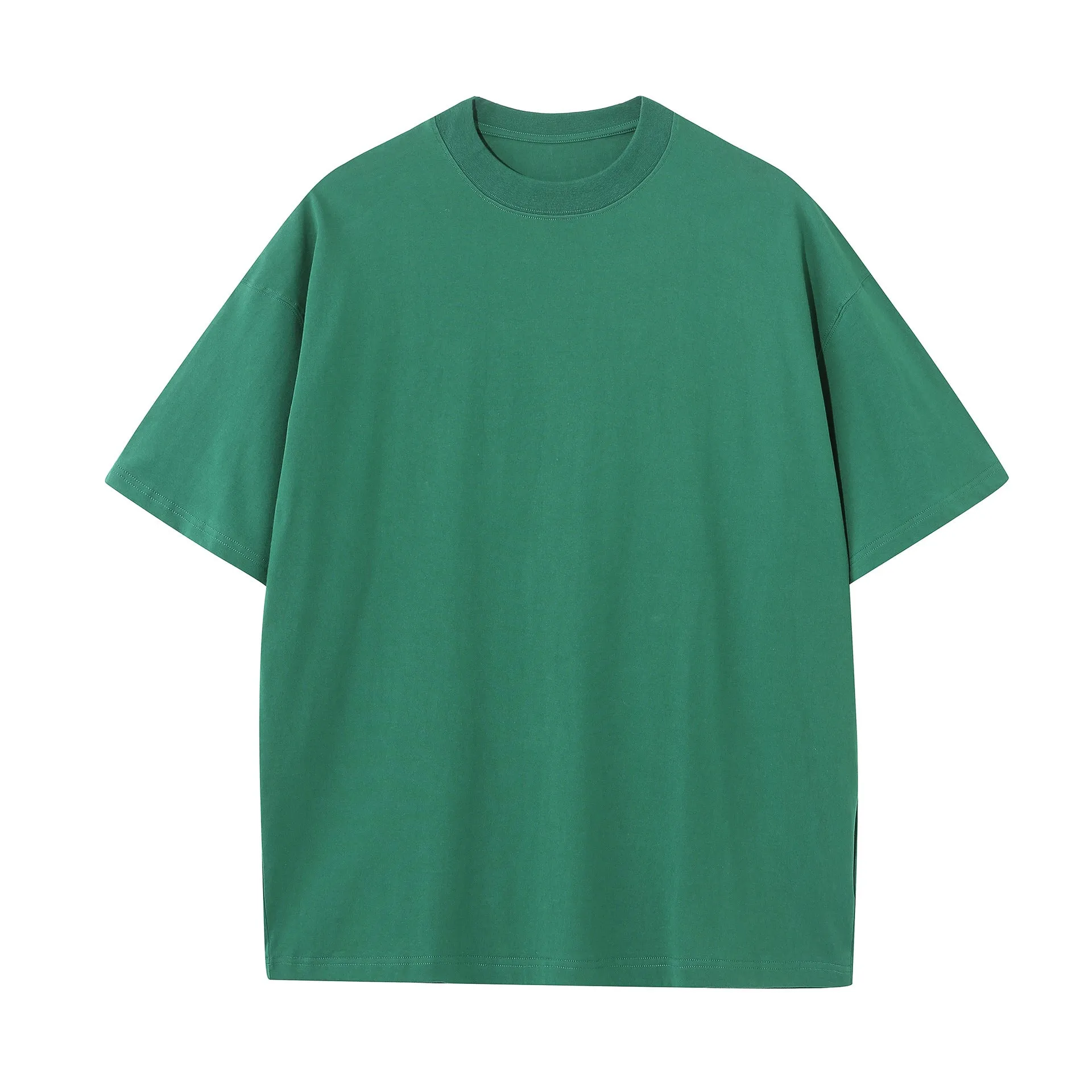 Men's pure cotton short sleeve round neck loose t-shirt in khaki colour