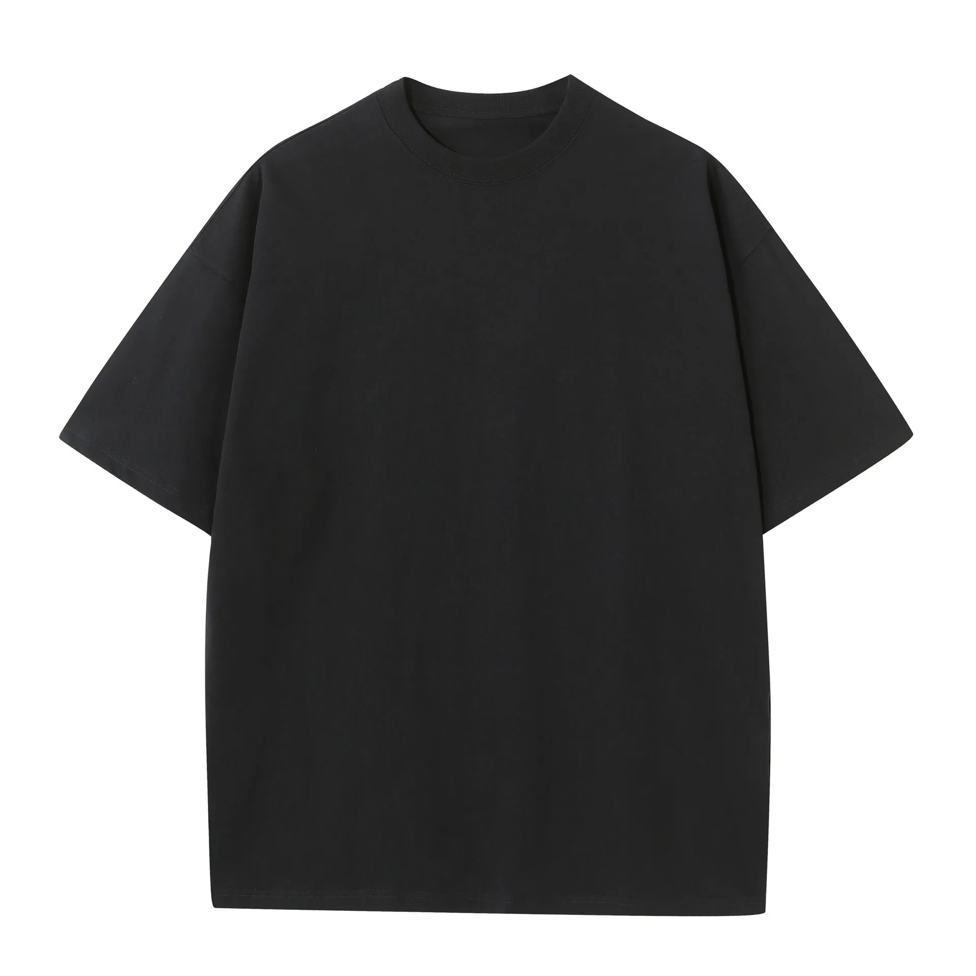 Men's pure cotton short sleeve round neck loose t-shirt in khaki colour