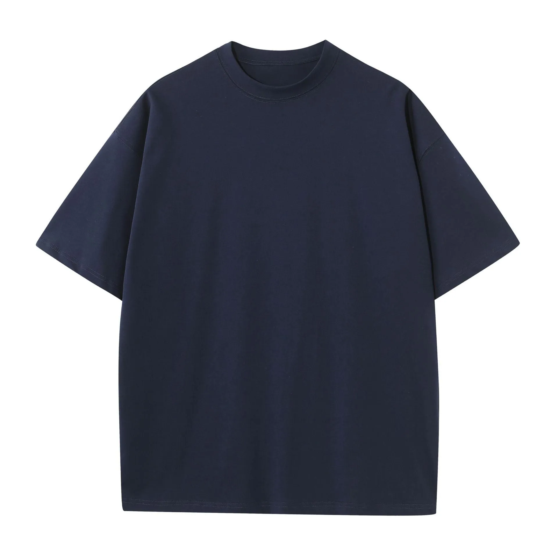 Men's pure cotton short sleeve round neck loose t-shirt in khaki colour