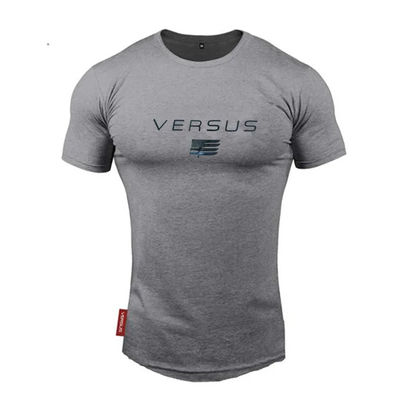 Cotton bodybuilding T-shirt in Asian size loose fit gym training casual top