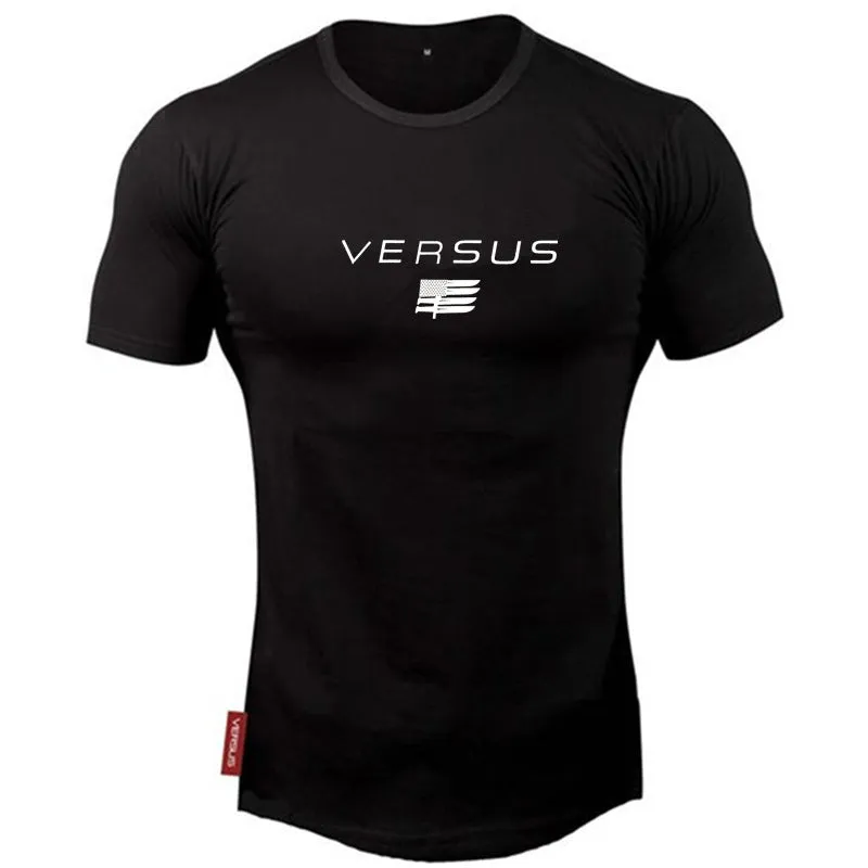 Cotton bodybuilding T-shirt in Asian size loose fit gym training casual top