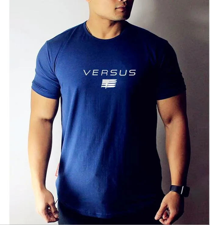 Cotton bodybuilding T-shirt in Asian size loose fit gym training casual top