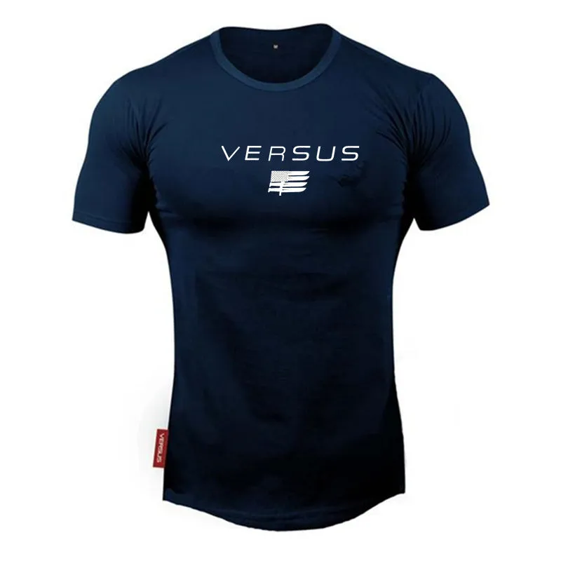 Cotton bodybuilding T-shirt in Asian size loose fit gym training casual top