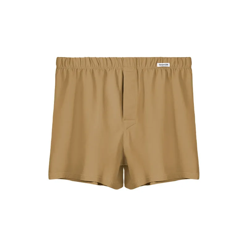 Men's loose-fitting cotton boxer shorts in mid-waist design for sports and loungewear