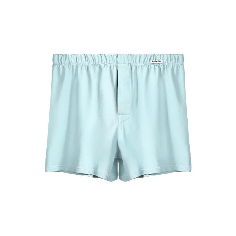 Men's loose-fitting cotton boxer shorts in mid-waist design for sports and loungewear