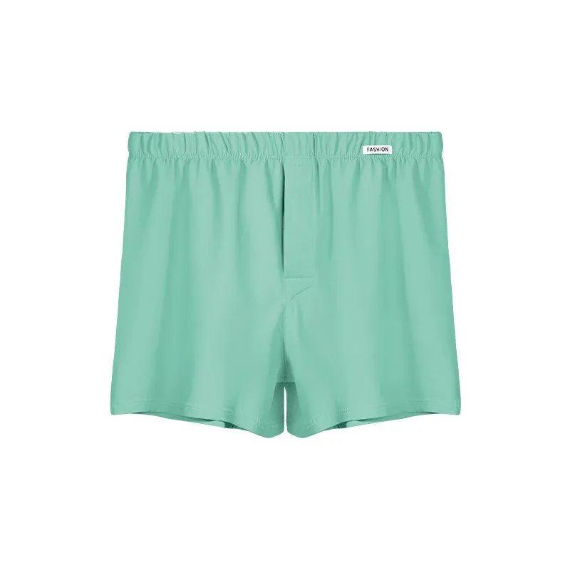 Men's loose-fitting cotton boxer shorts in mid-waist design for sports and loungewear