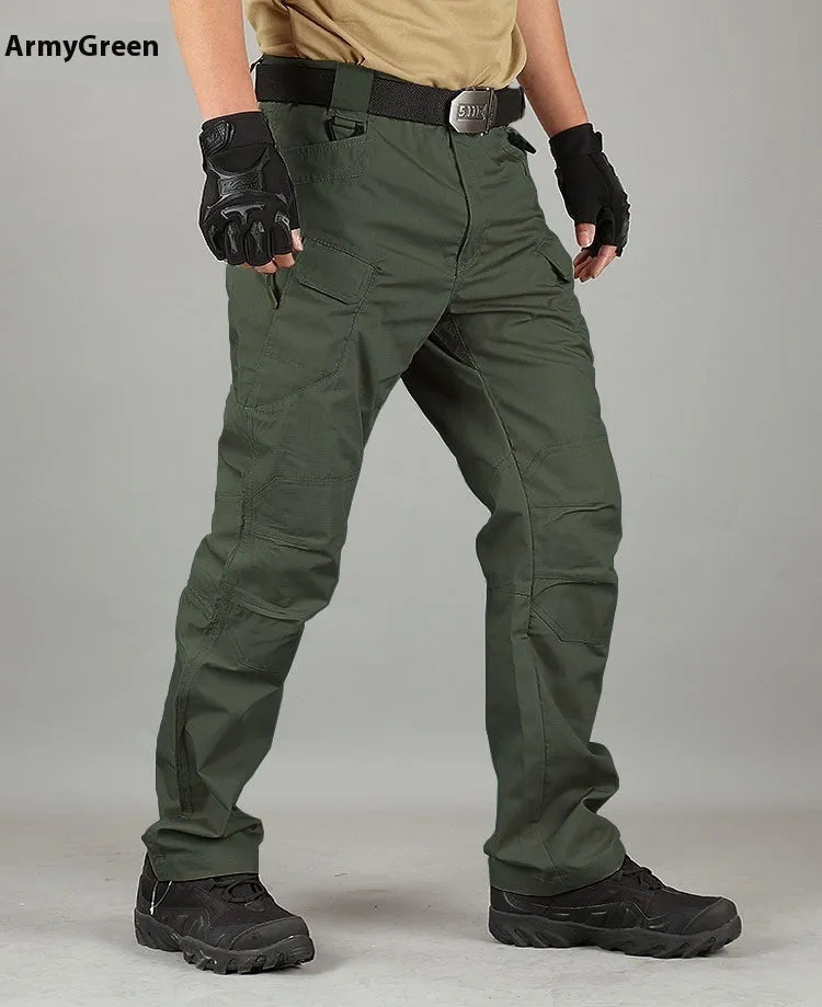 Men's training pants special service trousers in khaki for hiking and camping