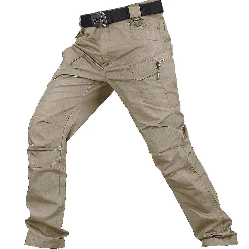 Men's training pants special service trousers in khaki for hiking and camping