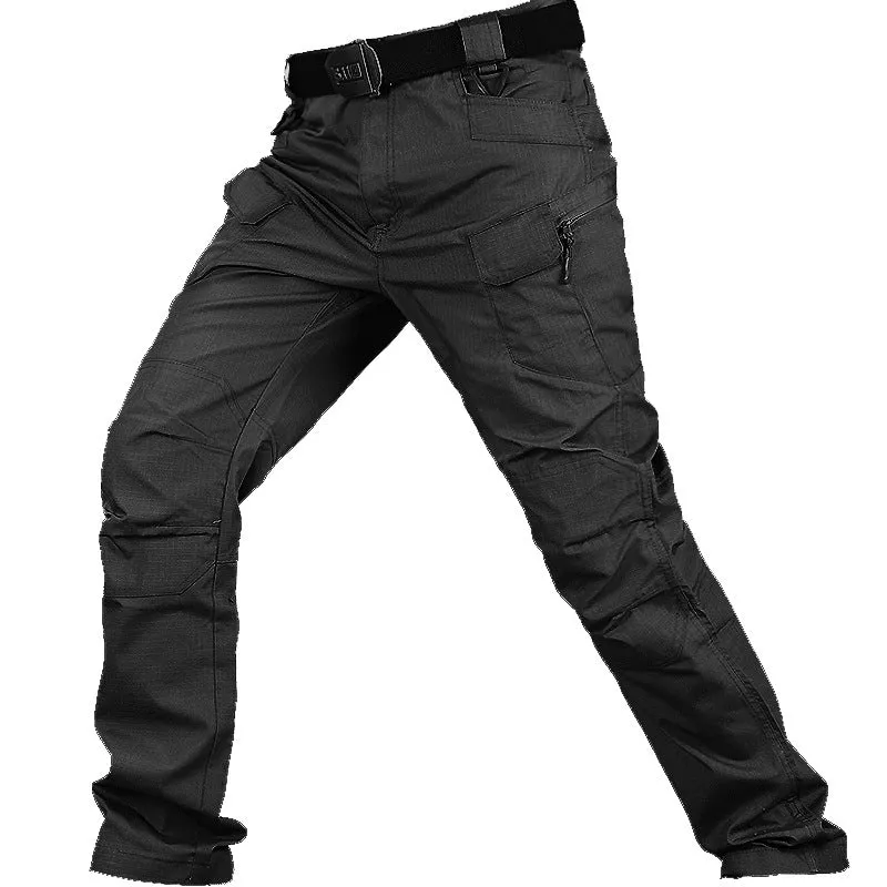Men's training pants special service trousers in khaki for hiking and camping