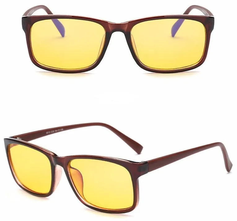 Unisex Blu-ray glasses with vintage plastic frame, PC lenses, reed colour, UV400 protection
