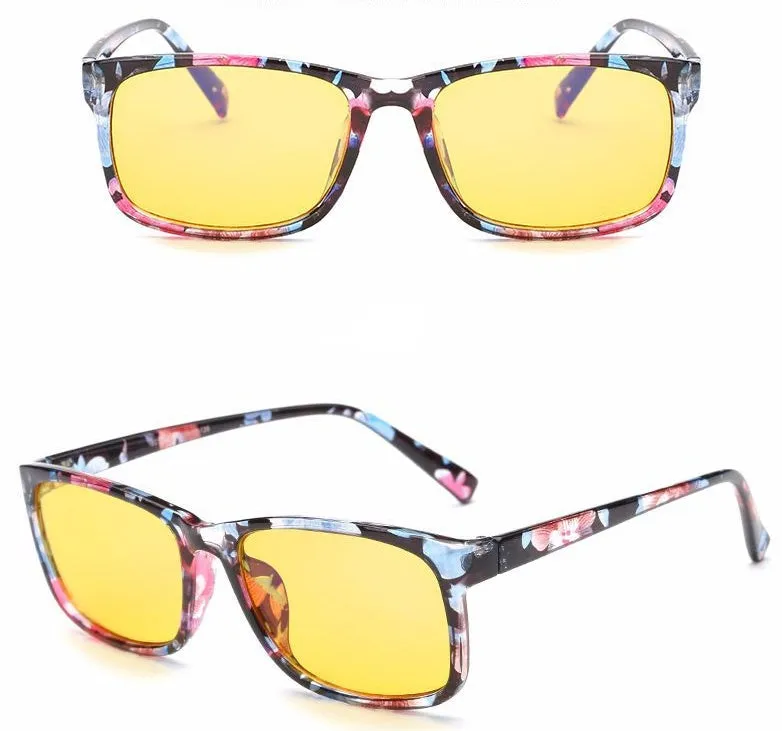 Unisex Blu-ray glasses with vintage plastic frame, PC lenses, reed colour, UV400 protection